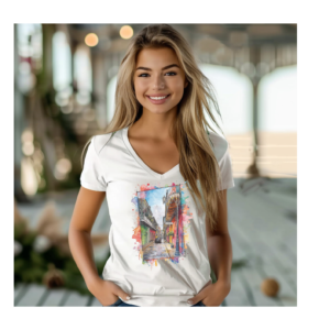 Watercolor Printed T Shirt