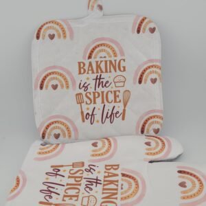 Baking Is the Spice of Life Potholder & Oven Mitt Set