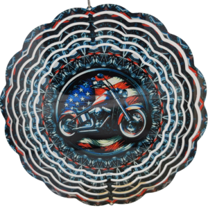 inch Motorcycle and Flag Wind Spinners