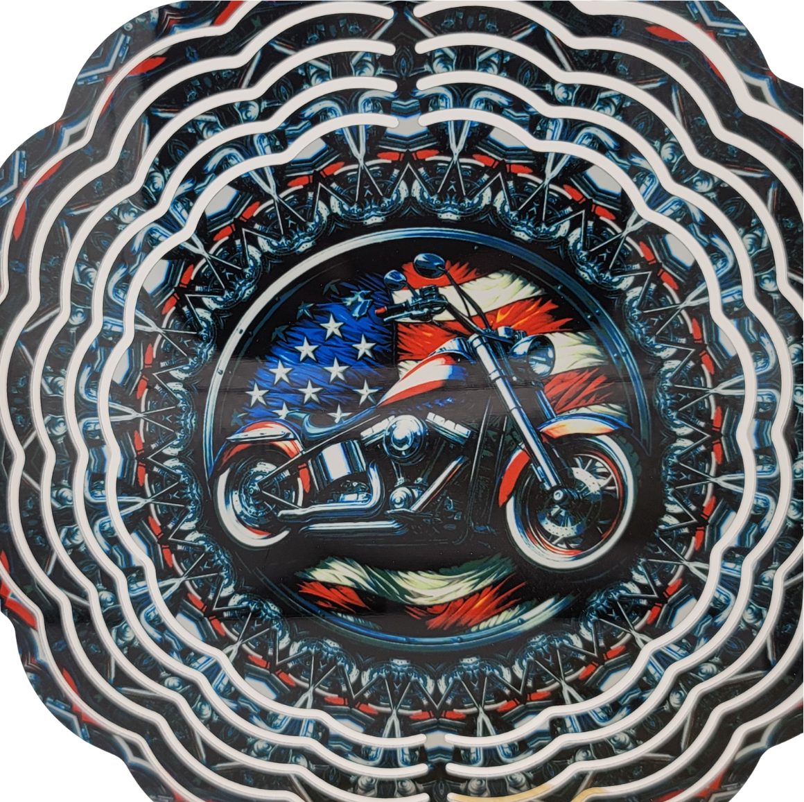 inch Motorcycle and Flag Wind Spinners - Image 2