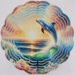 Dolphin Beach Scene 8 inch Wind Spinners