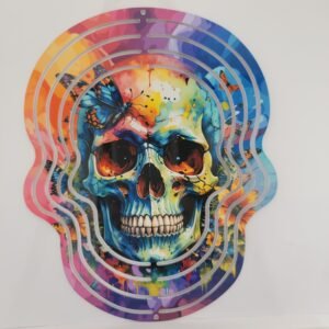 Colorful Butterfly Skull Wind Spinner